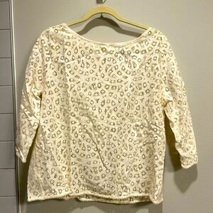 Elegant Cream Lace Women's Top